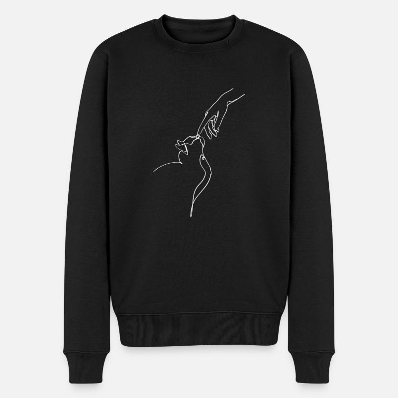 Katze Nase - Männer Premium Bio Pullover - Schwarz