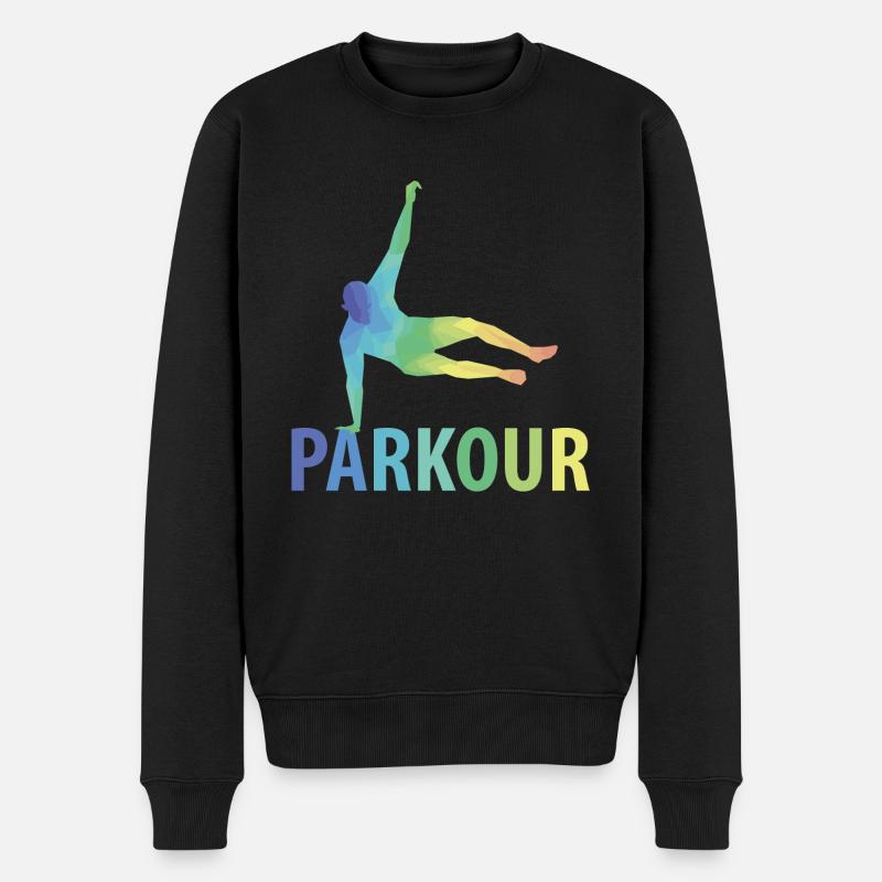 Parkour Geschenk - Männer Premium Bio Pullover - Schwarz