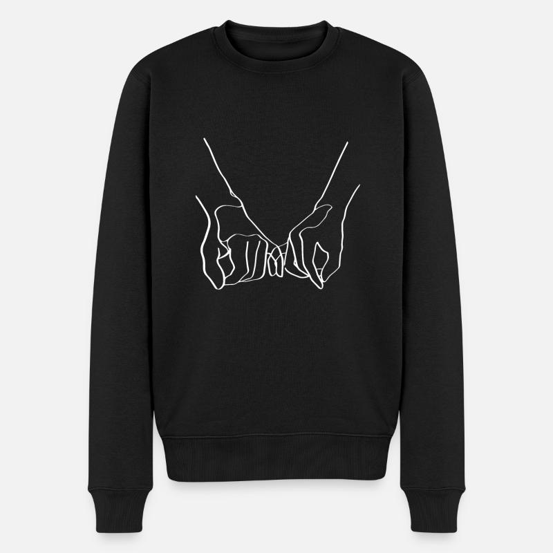 Dessin amitié mains doigts - Pull Premium bio Homme - noir