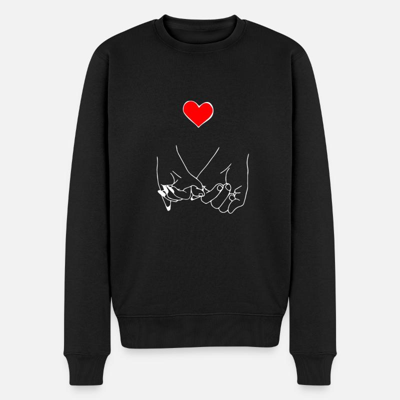Zeichnung Freundschaft Hände Finger - Männer Premium Bio Pullover - Schwarz