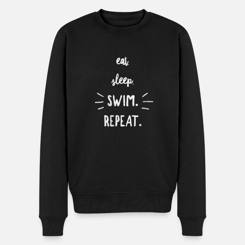 Schwimmen - Männer Premium Bio Pullover - Schwarz