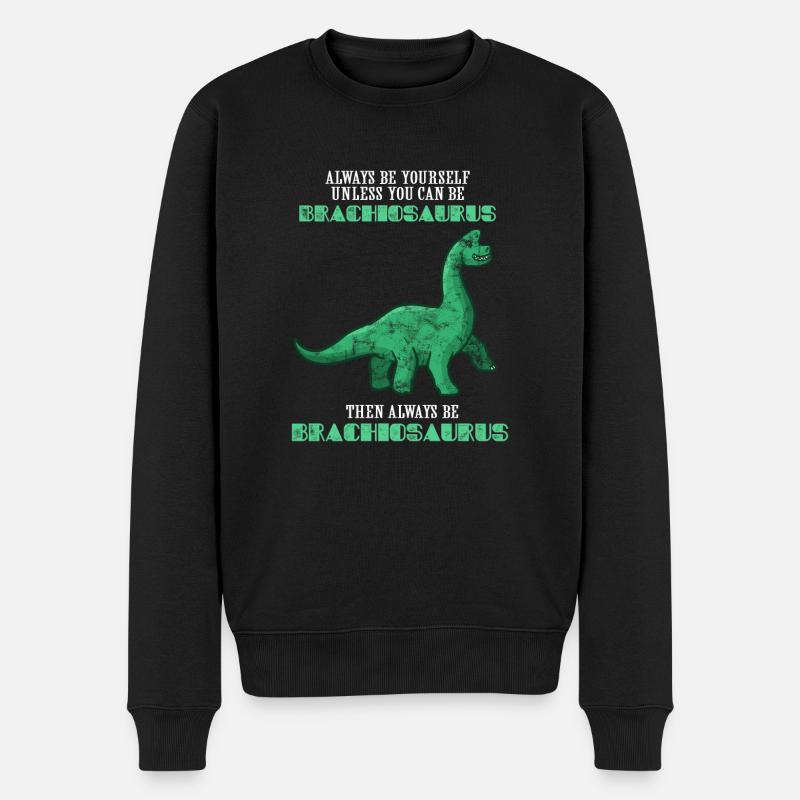 Dinosaurier - Männer Premium Bio Pullover - Schwarz