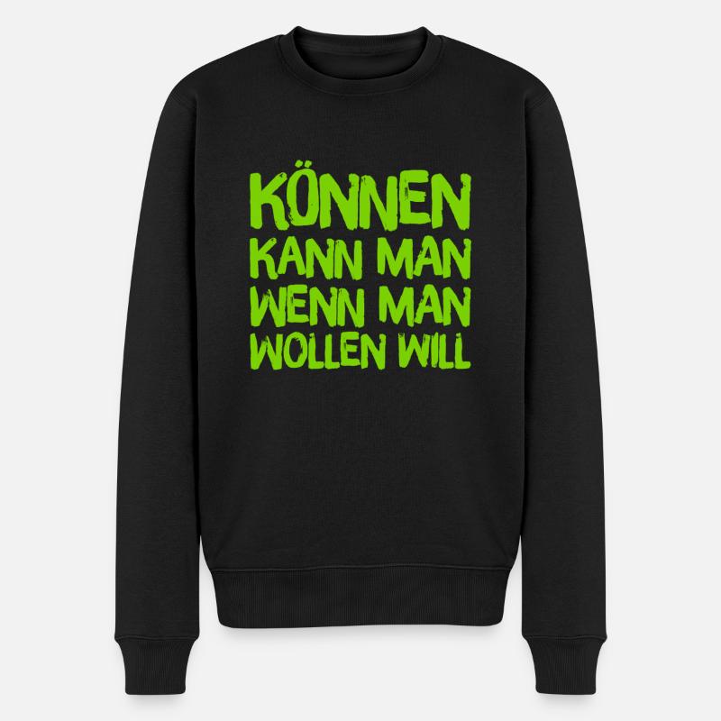 verwirrender Spruch - Männer Premium Bio Pullover - Schwarz