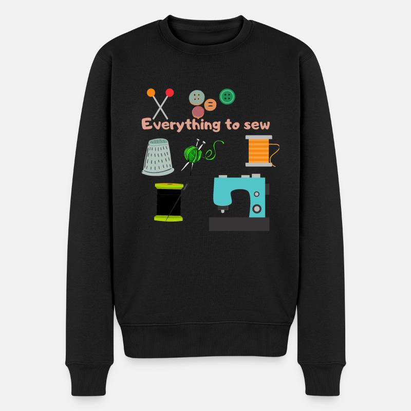 EVEYTHING IN SEW - Männer Premium Bio Pullover - Schwarz