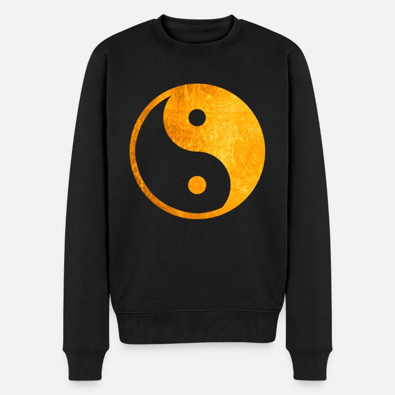 Or Yin Yang, symbole Yin Yang, taoïsme Yin Yang - Pull Premium bio Homme - noir