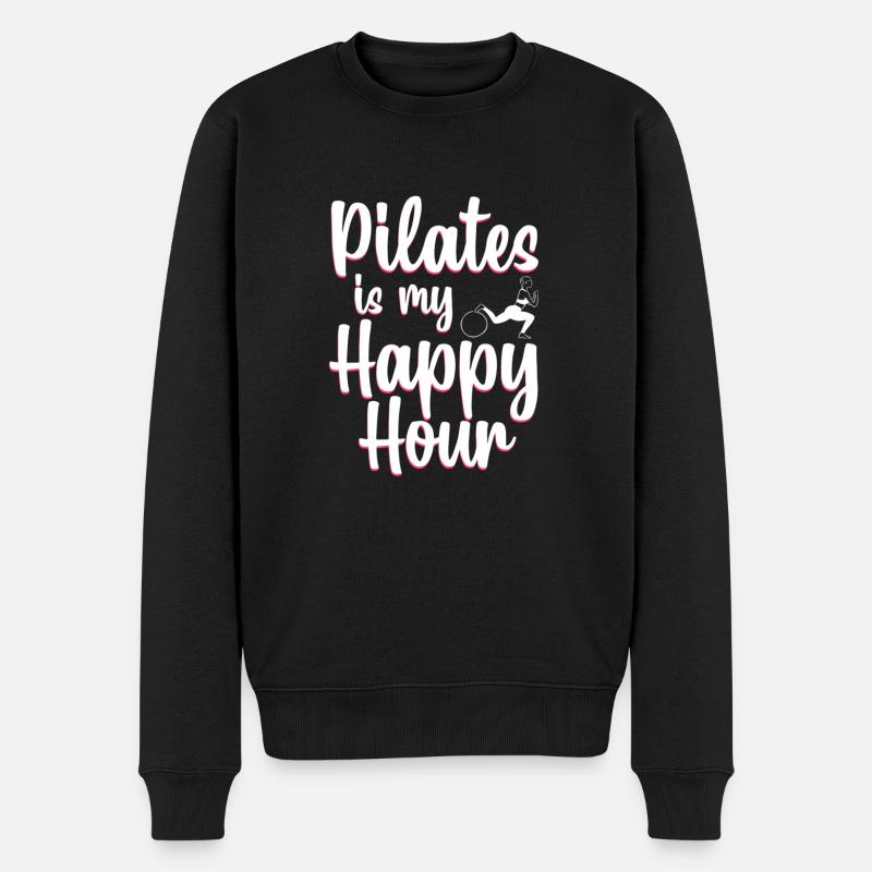 Pilates Geschenk - Männer Premium Bio Pullover - Schwarz