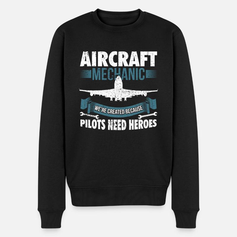 Luftfahrtmechaniker - Männer Premium Bio Pullover - Schwarz