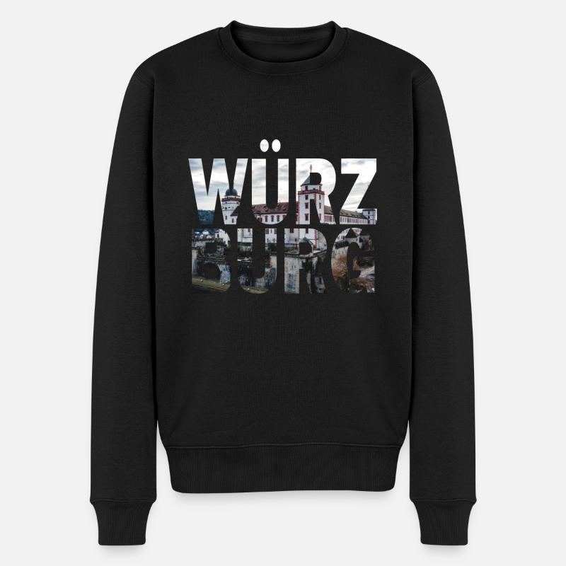 Würzburg Stadtbild - Männer Premium Bio Pullover - Schwarz