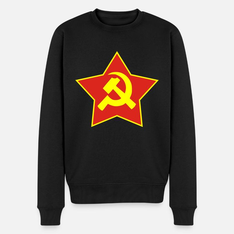 marteau et faucille étoile isolée rouge jaune - Pull Premium bio Homme - noir