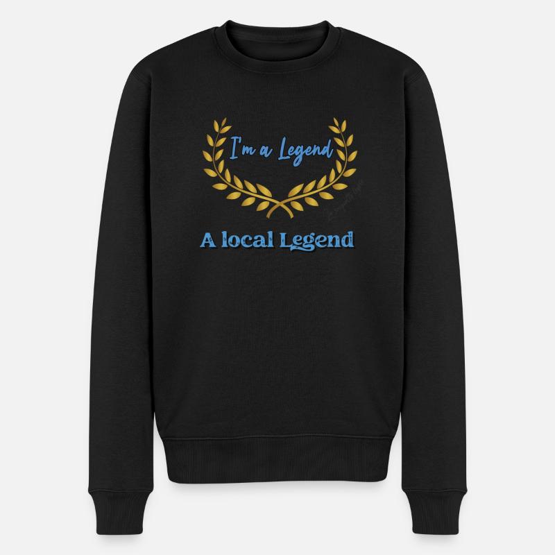 local legend blue - Pull Premium bio Homme - noir