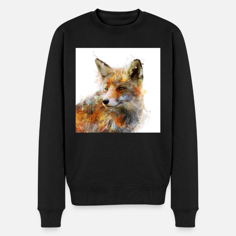 Le renard rusé - Pull Premium bio Homme - noir