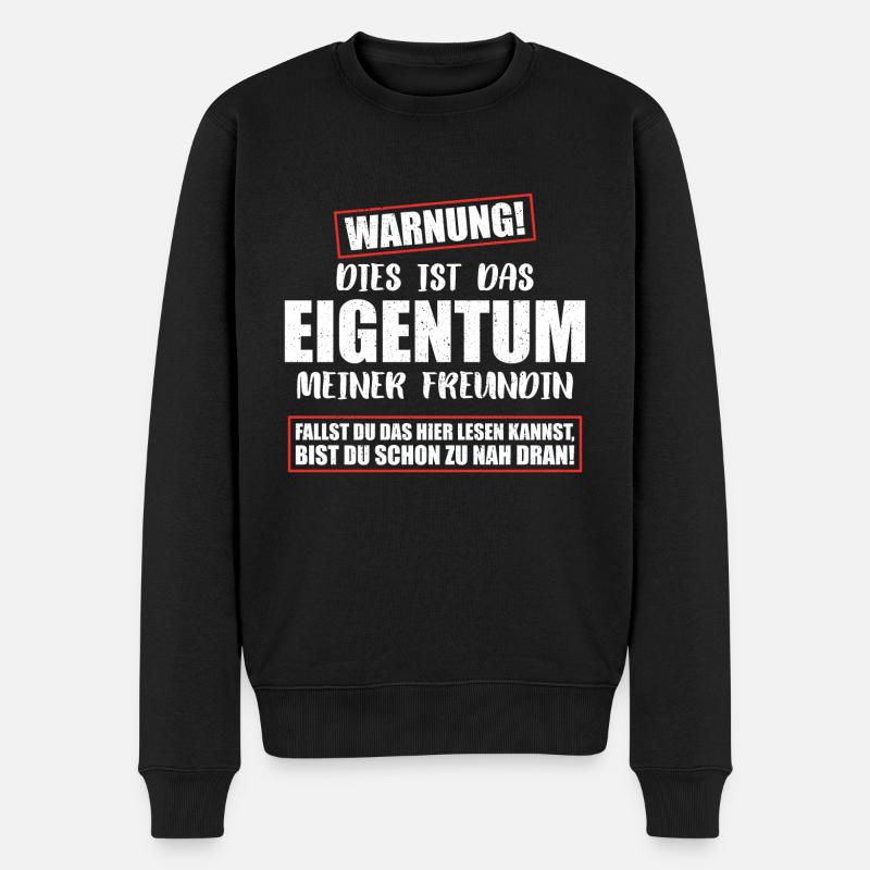 Warnung dies ist das eigentum meiner freundin Paar - Männer Premium Bio Pullover - Schwarz