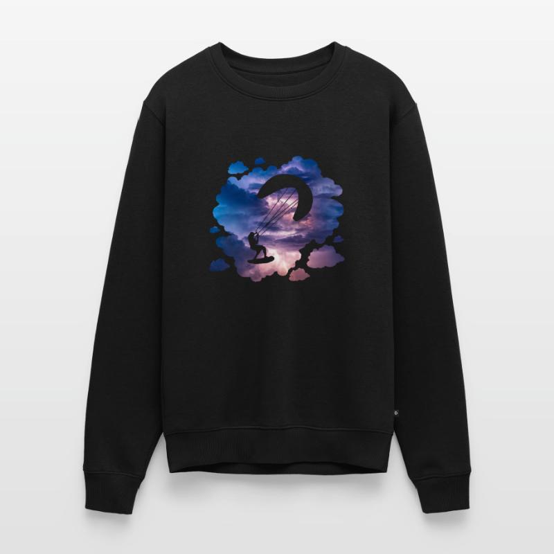 Cadeau d'aventure de kite surf à double exposition Pull Premium bio Homme
