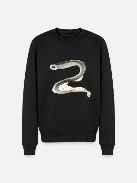Lamprey fisk biologisk mångfald - Ekologisk premiumtröja herr - svart