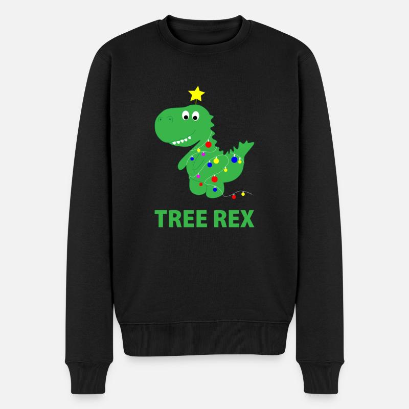 Tree rex gift saying dinosaur - Men's Premium Organic Jumper - black