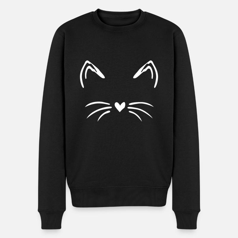 Katze - Männer Premium Bio Pullover - Schwarz