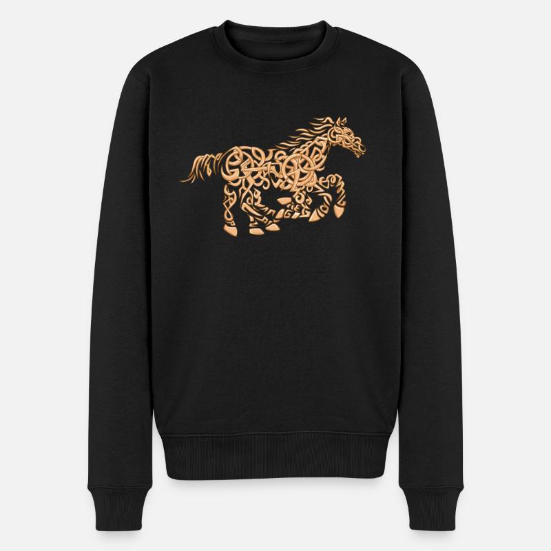 Sleipnir Das Pferd von Odin Viking - Männer Premium Bio Pullover - Schwarz