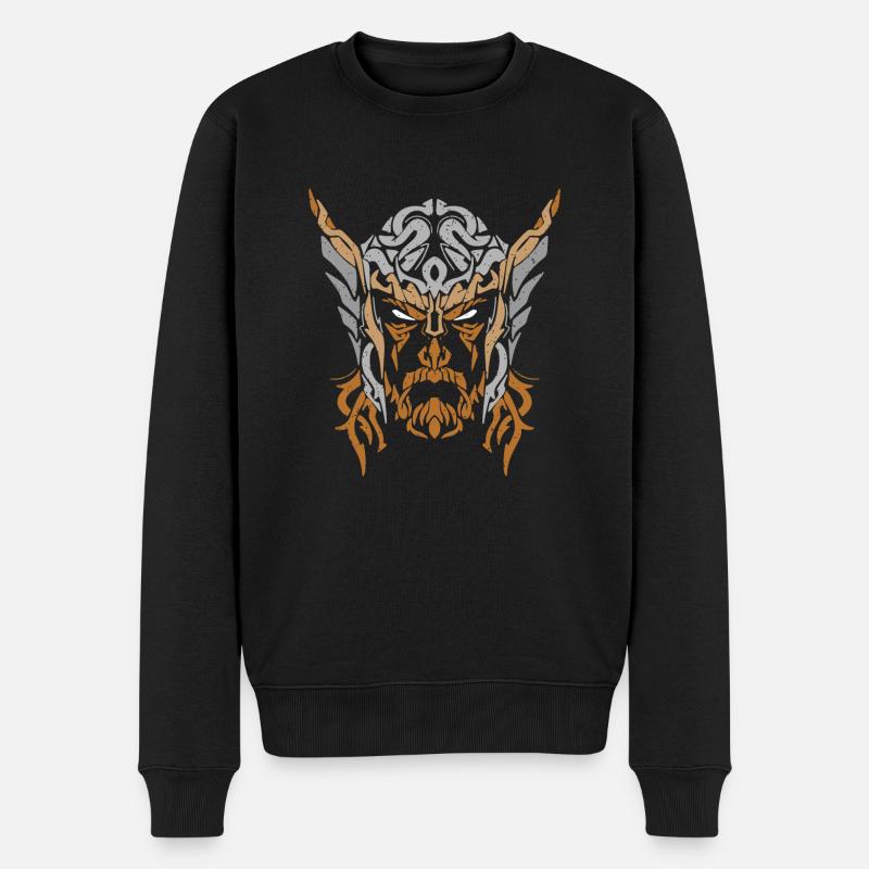 Thor Viking God Nordischer Heidentum Nordische - Männer Premium Bio Pullover - Schwarz