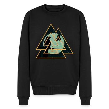 Viking Valknut symbole nordique corbeaux Hugin Munin - Pull Premium bio Homme - noir - Devant - Nico (187cm)
