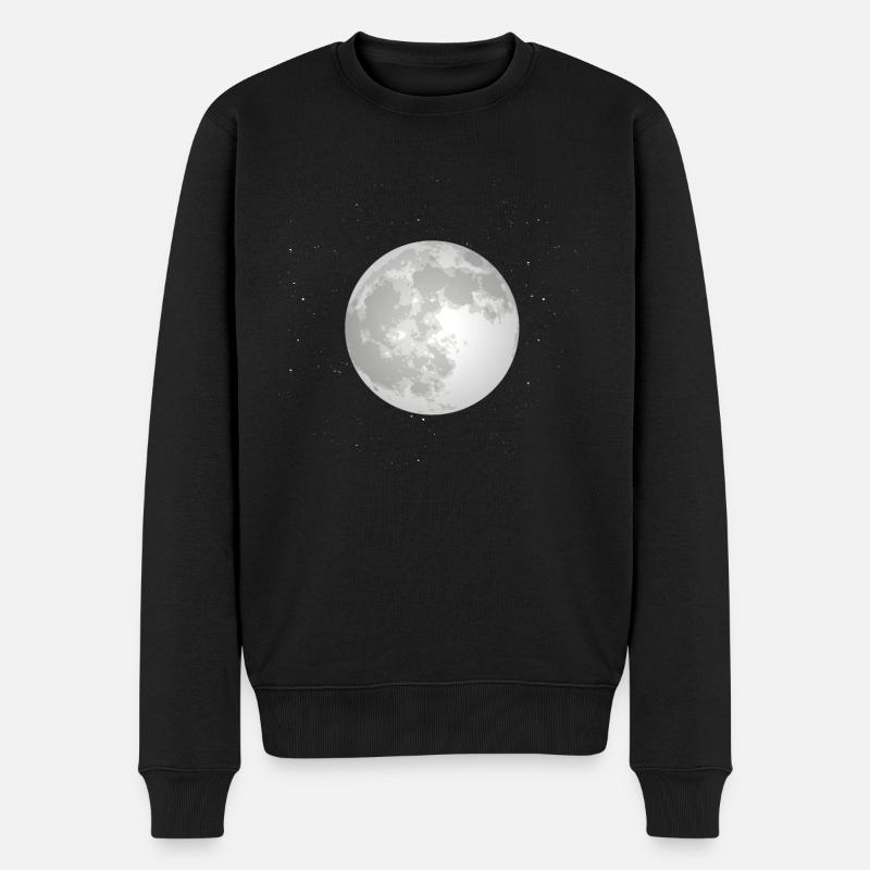 Mond - Männer Premium Bio Pullover - Schwarz