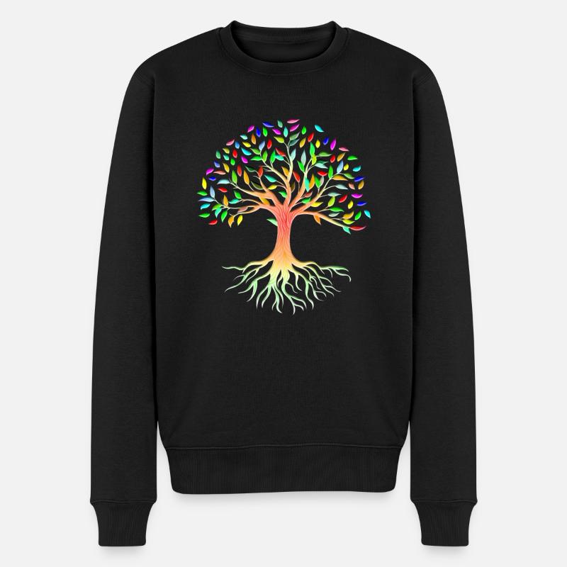 Mutter Natur Wurzeln Baum Lebensbaum - Männer Premium Bio Pullover - Schwarz