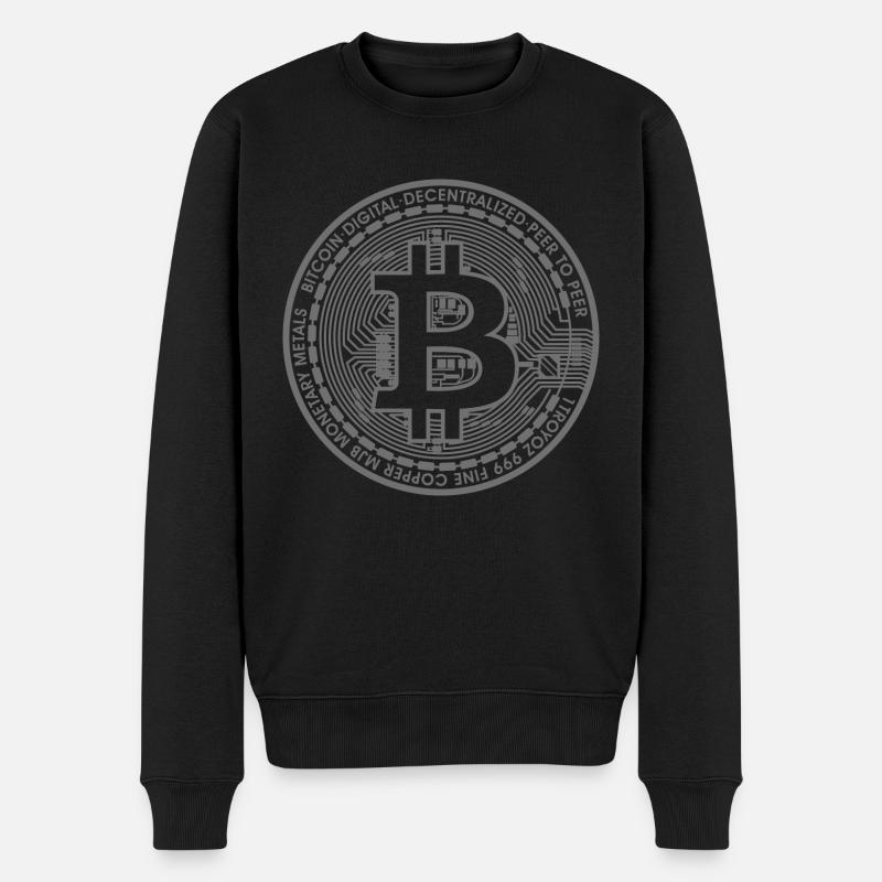 Bitcoin Blockchain - Männer Premium Bio Pullover - Schwarz