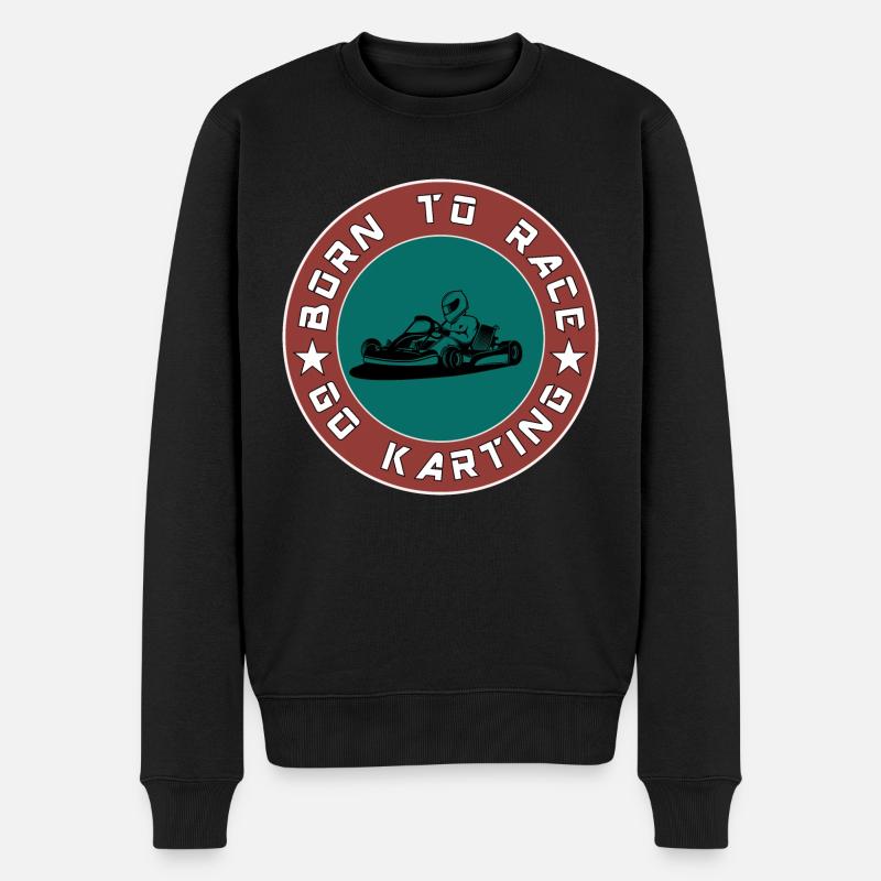 Kart Karting Kartfahrer - Männer Premium Bio Pullover - Schwarz