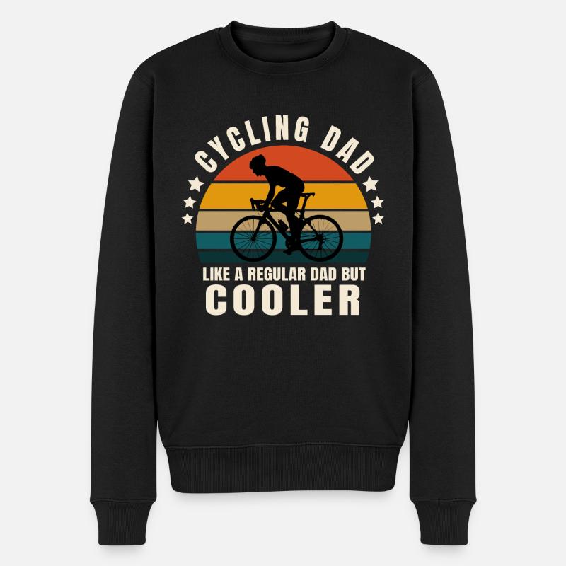 Fahrradpapa - Männer Premium Bio Pullover - Schwarz