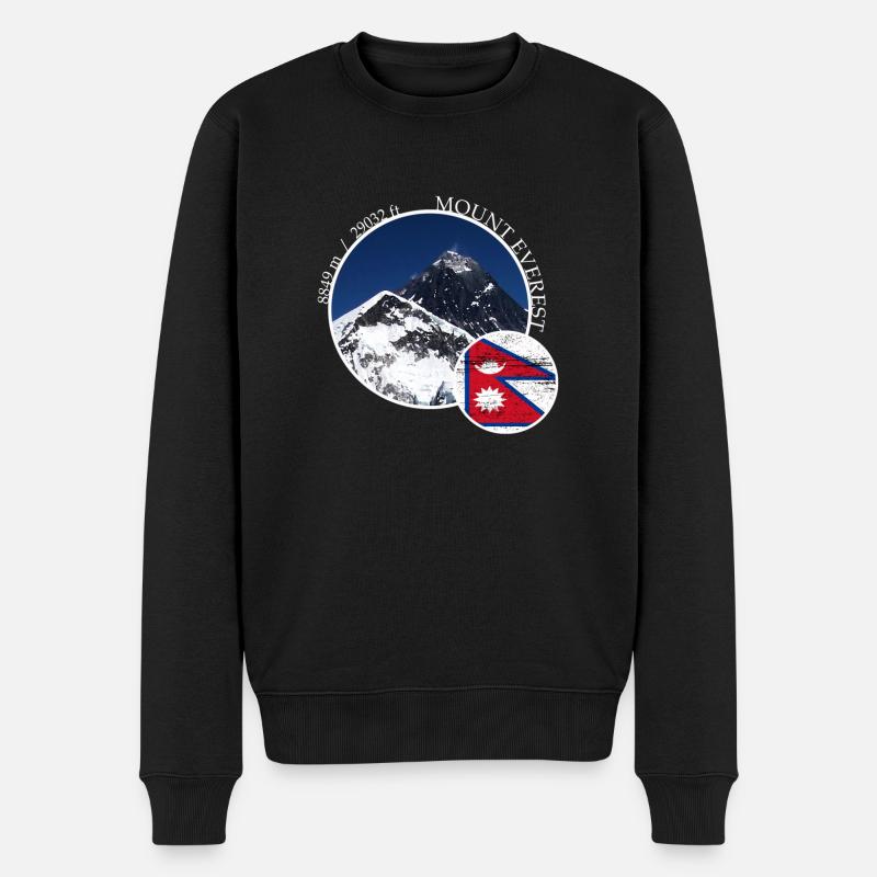 Wandern auf dem Berg Mount Everest Nepal Tibet - Männer Premium Bio Pullover - Schwarz