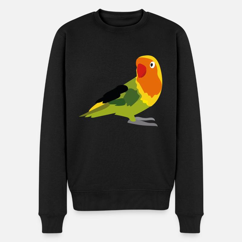 Perroquet jaune, vert et orange - Pull Premium bio Homme - noir