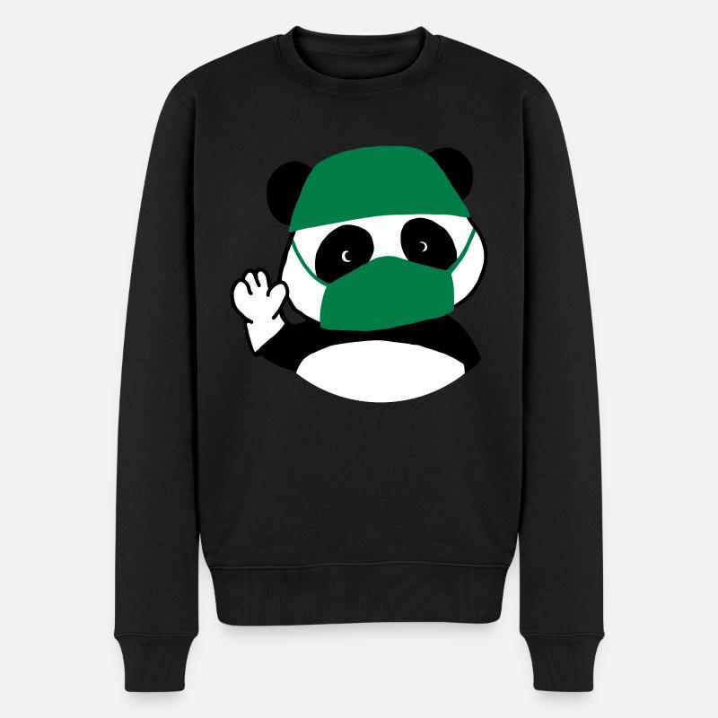 Salle d'opération du chirurgien Panda - Pull Premium bio Homme - noir
