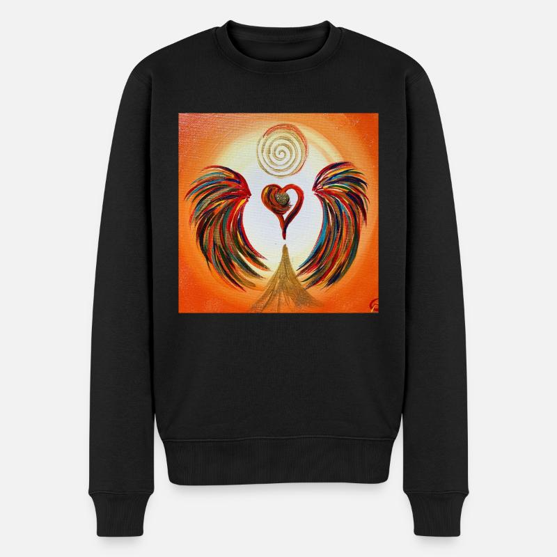 Herzengel der Freude - Männer Premium Bio Pullover - Schwarz
