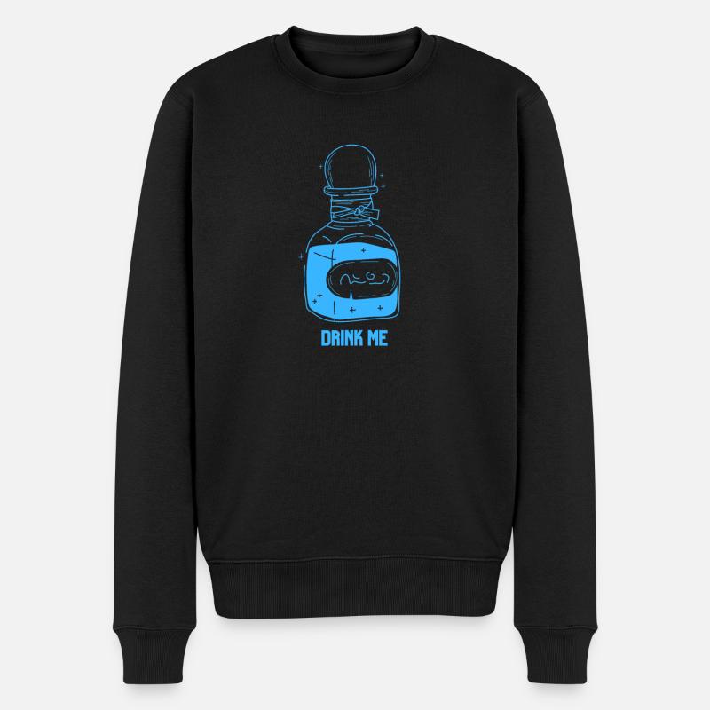 Trink mich Zaubertrank - Männer Premium Bio Pullover - Schwarz