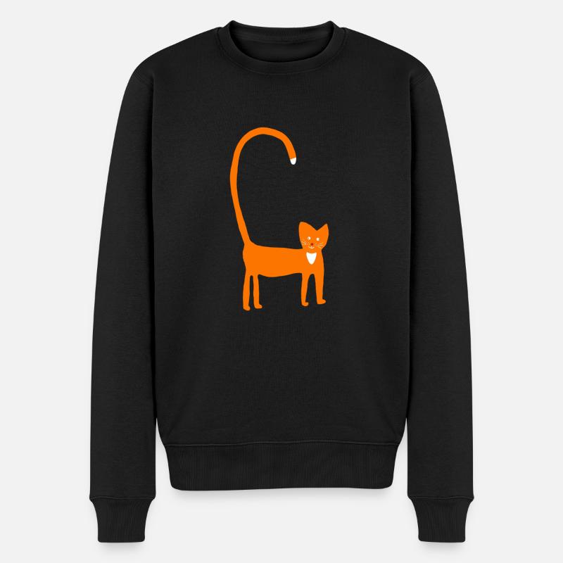 Chat en orange - Pull Premium bio Homme - noir