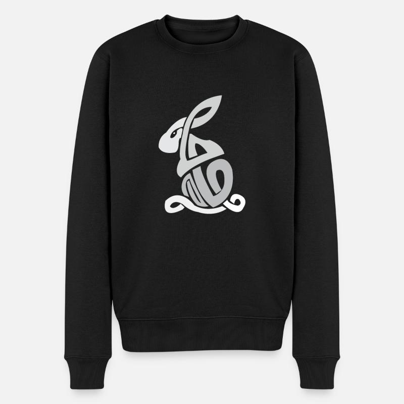 Keltische Symbole Hase Keltischer Knoten Gift - Männer Premium Bio Pullover - Schwarz