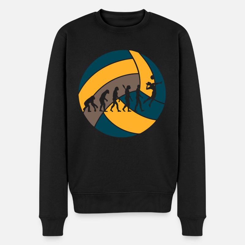 Volleyball evolution Ball Geschenk Spieler - Männer Premium Bio Pullover - Schwarz