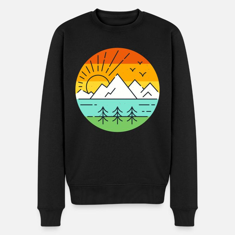 Landschaft Natur - Männer Premium Bio Pullover - Schwarz