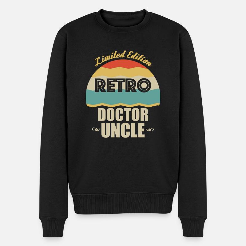 Retro Arzt Onkel - Männer Premium Bio Pullover - Schwarz