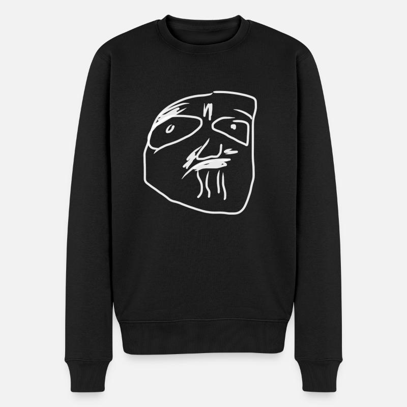 weird face - Pull Premium bio Homme - noir