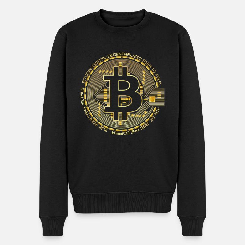 Bitcoin - Pull Premium bio Homme - noir