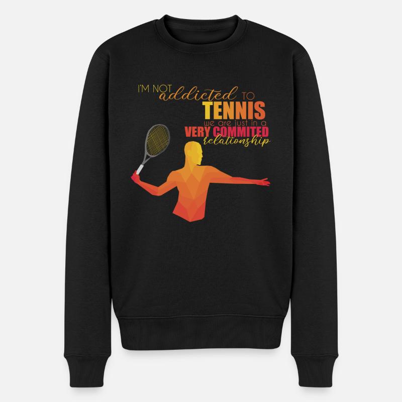 Tennis - Männer Premium Bio Pullover - Schwarz