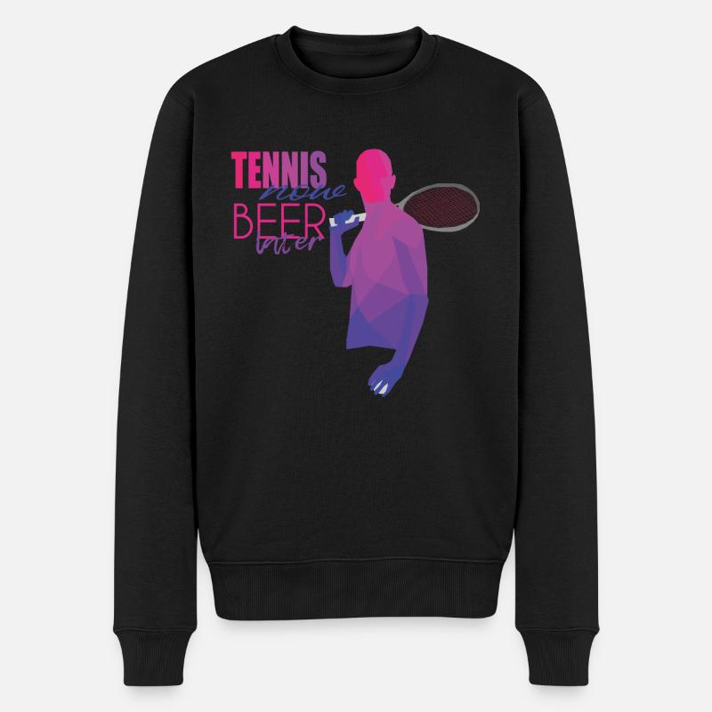 Tennis - Männer Premium Bio Pullover - Schwarz