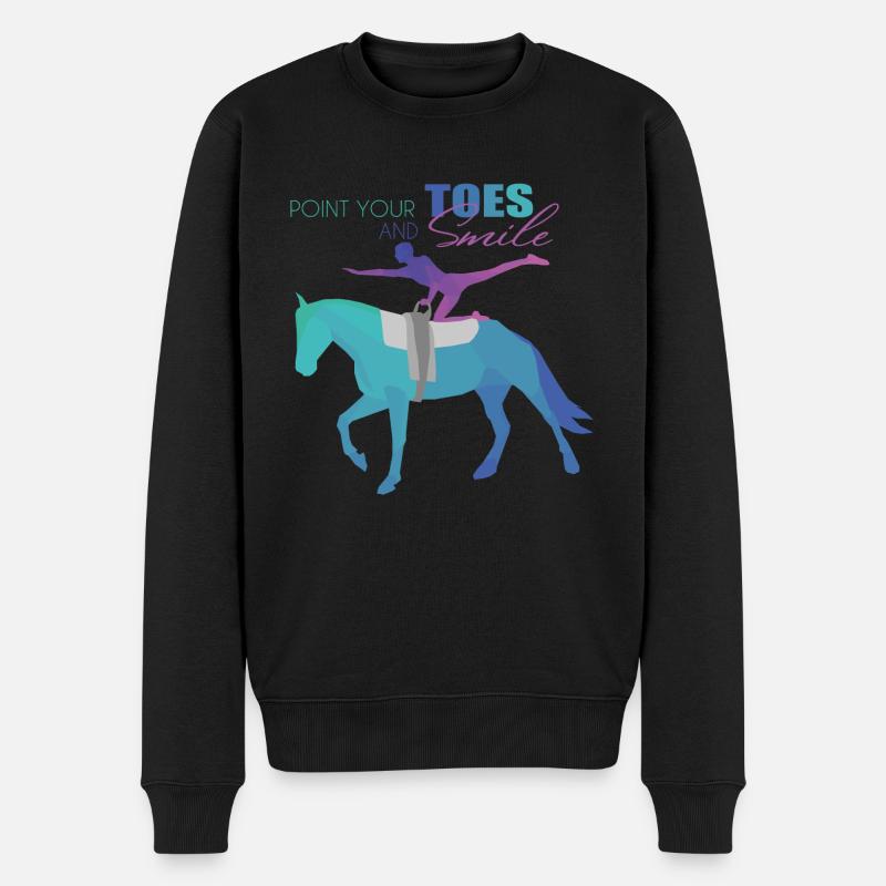 Voltigieren Pferd - Männer Premium Bio Pullover - Schwarz