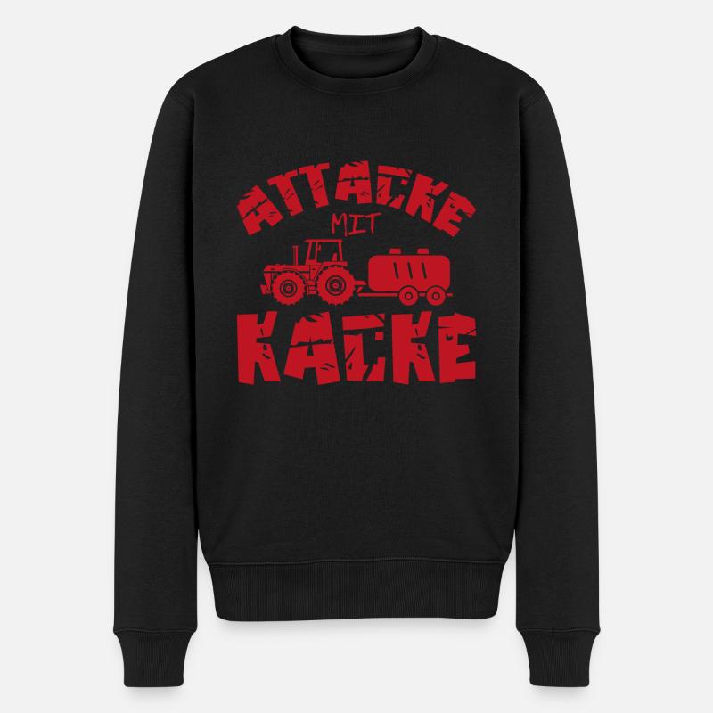 Attacke Traktor Landwirt Geschenk - Männer Premium Bio Pullover - Schwarz