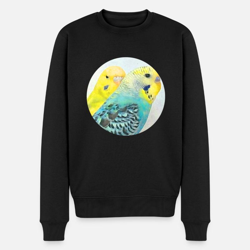 Wellensittiche - Männer Premium Bio Pullover - Schwarz