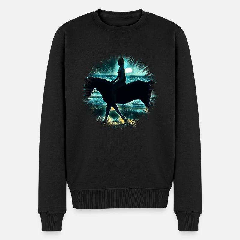 Reiten - Männer Premium Bio Pullover - Schwarz