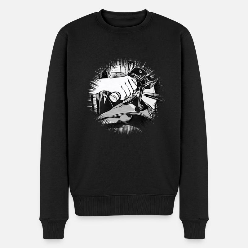Motorrad - Männer Premium Bio Pullover - Schwarz