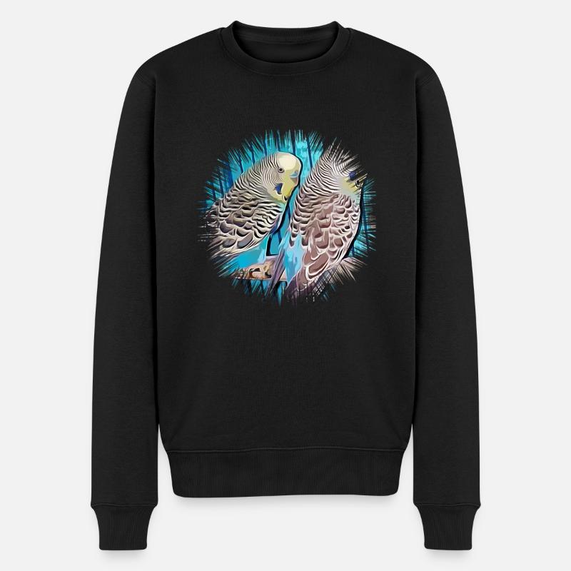 Wellensittich - Männer Premium Bio Pullover - Schwarz