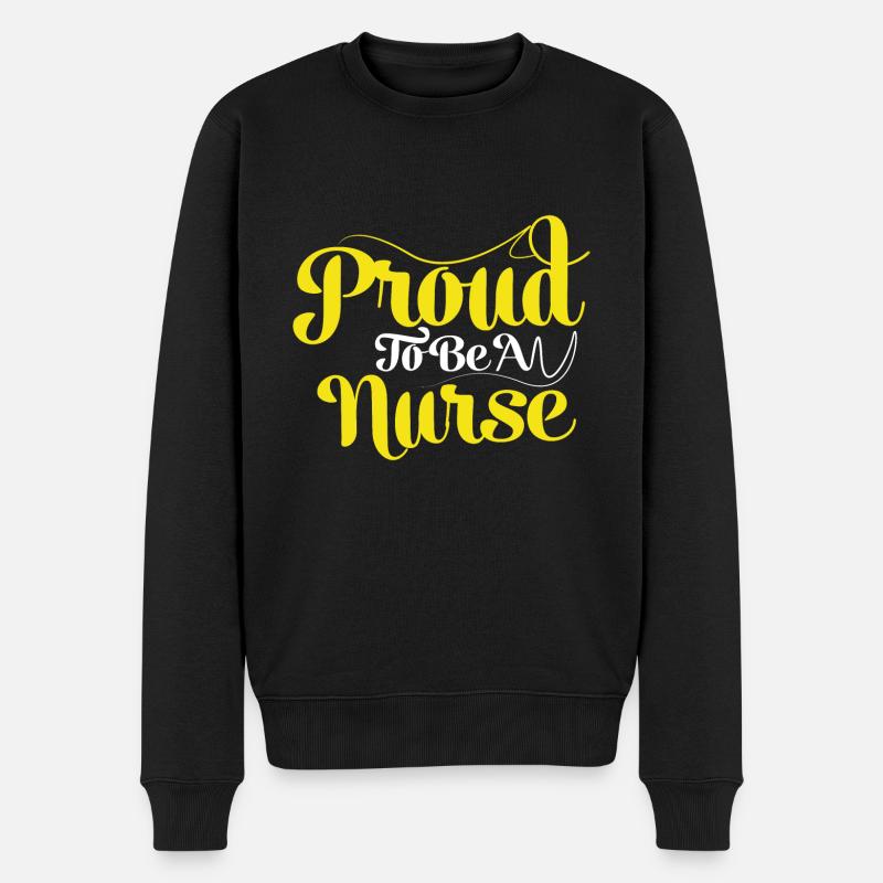 proud to be a nurse - Männer Premium Bio Pullover - Schwarz