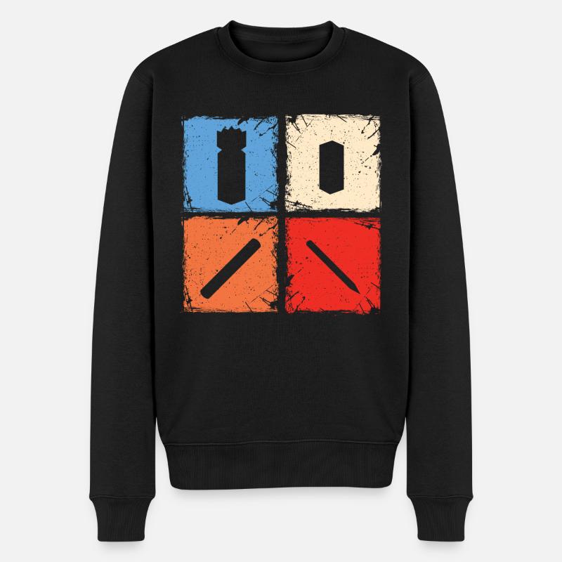 Kubb retro Quadrate kubb Yard Spielspieler - Männer Premium Bio Pullover - Schwarz